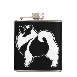 Keeshond Graphics - Cute Original Dog Art Hip Flask