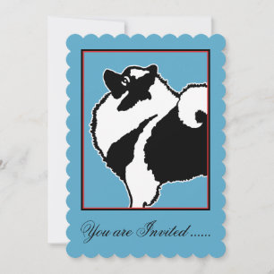 Keeshond Graphics - Cute Original Dog Art Invitation