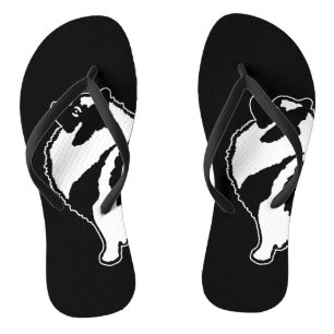 Keeshond Graphics  - Cute Original Dog Art Jandals