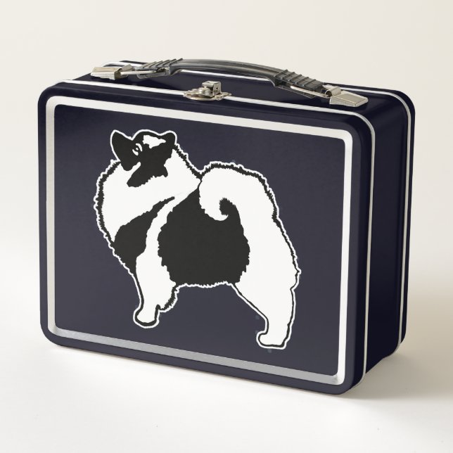 Keeshond Graphics  - Cute Original Dog Art Metal Lunch Box (Front)