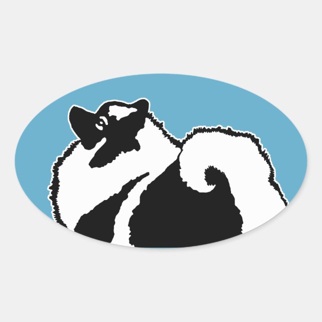 Keeshond Graphics  - Cute Original Dog Art Oval Sticker (Front)