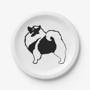 Keeshond Graphics - Cute Original Dog Art Paper Plate