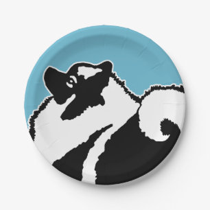 Keeshond Graphics - Cute Original Dog Art Paper Plate