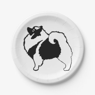 Keeshond Graphics  - Cute Original Dog Art Paper Plate