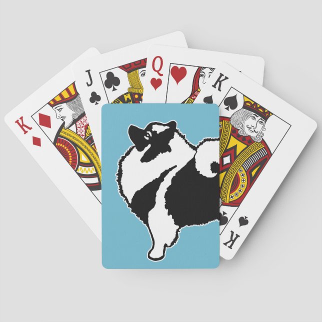 Keeshond Graphics  - Cute Original Dog Art Playing Cards (Back)