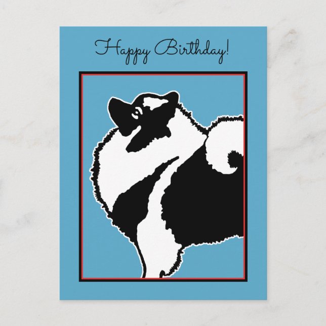 Keeshond Graphics  - Cute Original Dog Art Postcard (Front)