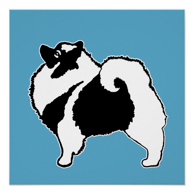 Keeshond Graphics  - Cute Original Dog Art Poster (Front)