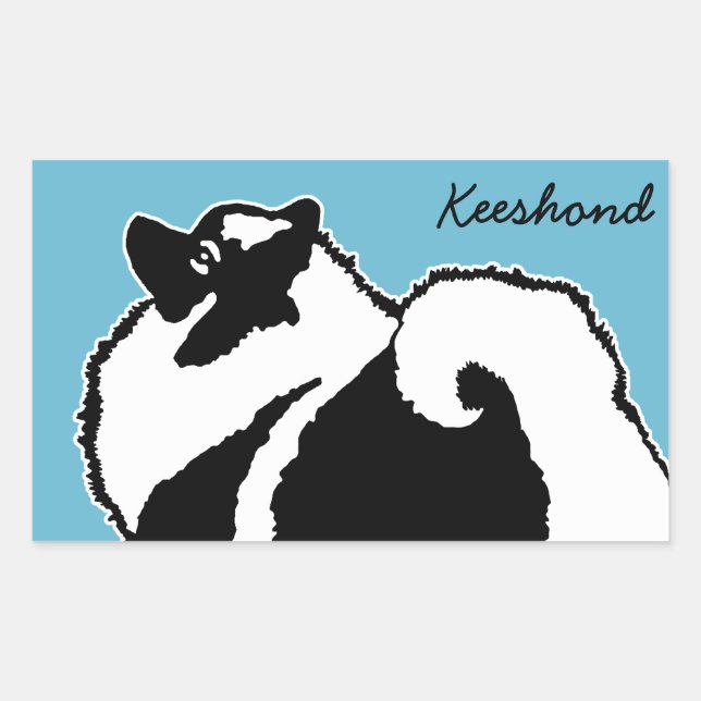 Keeshond Graphics  - Cute Original Dog Art Rectangular Sticker (Front)