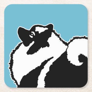 Keeshond Graphics - Cute Original Dog Art Square Paper Coaster
