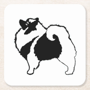 Keeshond Graphics - Cute Original Dog Art Square Paper Coaster