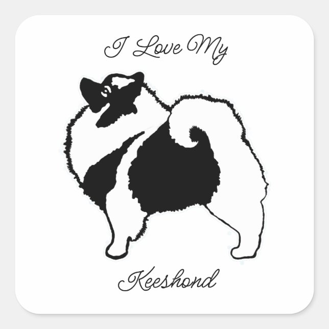 Keeshond Graphics  - Cute Original Dog Art Square  Square Sticker (Front)