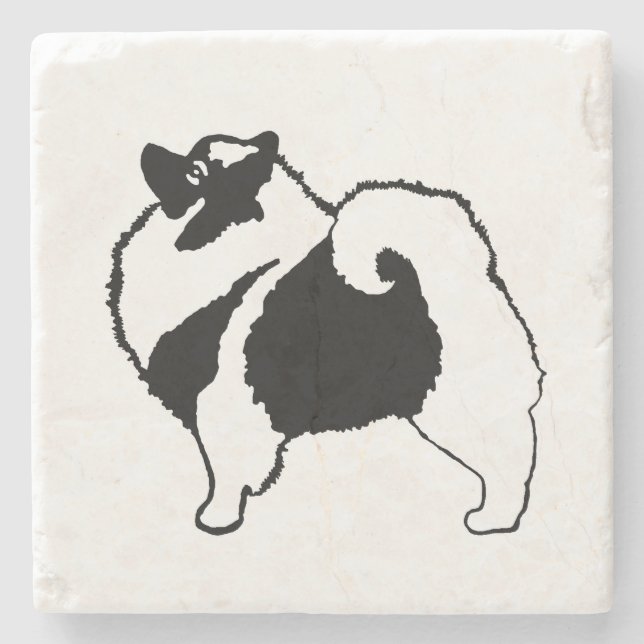 Keeshond Graphics  - Cute Original Dog Art Stone Coaster (Front)