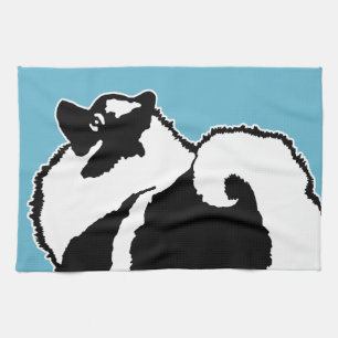 Keeshond Graphics - Cute Original Dog Art Tea Towel