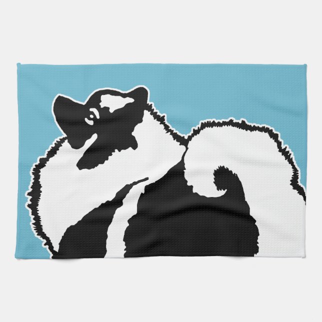 Keeshond Graphics  - Cute Original Dog Art Tea Towel (Horizontal)