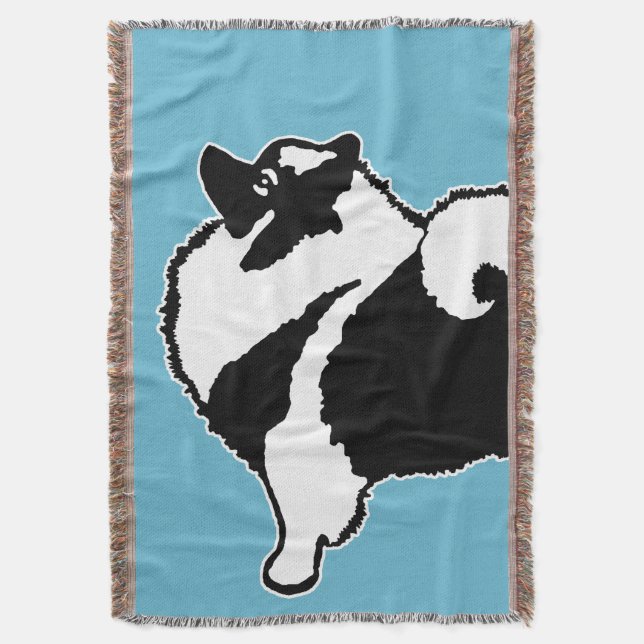 Keeshond Graphics  - Cute Original Dog Art Throw Blanket (Front Vertical)