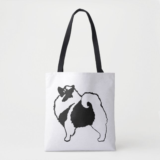 Keeshond Graphics  - Cute Original Dog Art Tote Bag (Front)