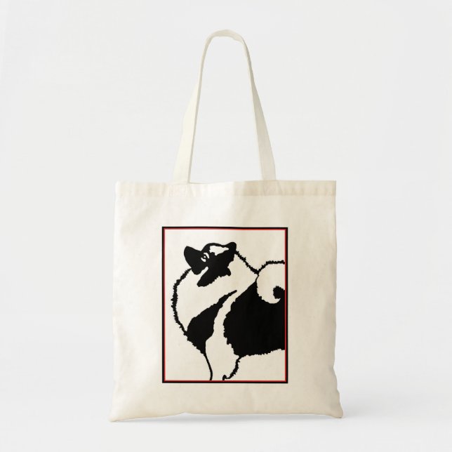 Keeshond Graphics  - Cute Original Dog Art Tote Bag (Front)