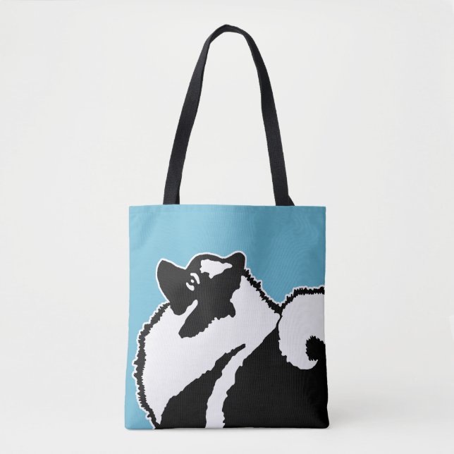 Keeshond Graphics  - Cute Original Dog Art Tote Bag (Front)