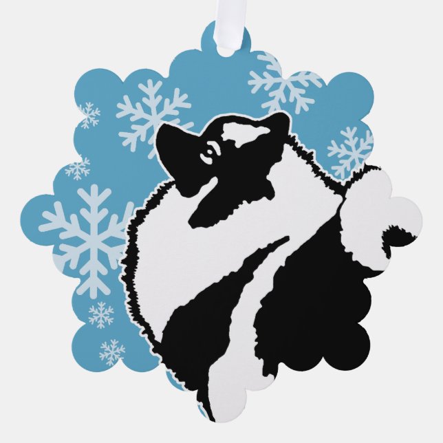 Keeshond Graphics  - Cute Original Dog Art Tree Decoration Card (Front)