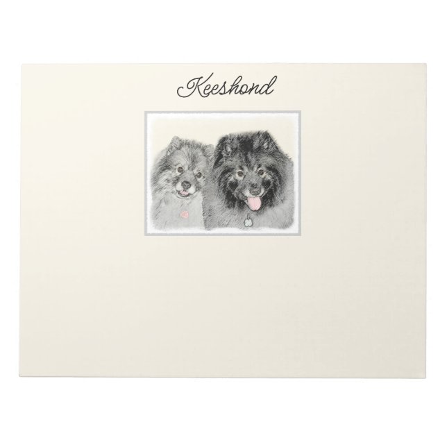 Keeshond Graphics Keeshond Mum and Son Notepad (Front)