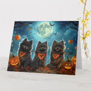 Keeshond Halloween Spooky Card