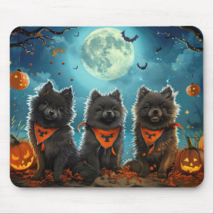 Keeshond Halloween Spooky Mouse Pad