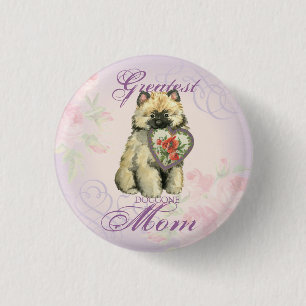 Keeshond Heart Mom 3 Cm Round Badge
