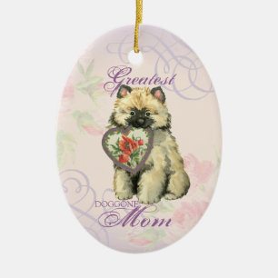 Keeshond Heart Mum Ceramic Ornament