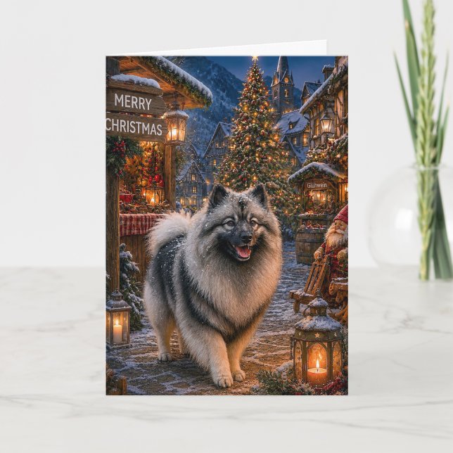 Keeshond Holiday  Card (Front)