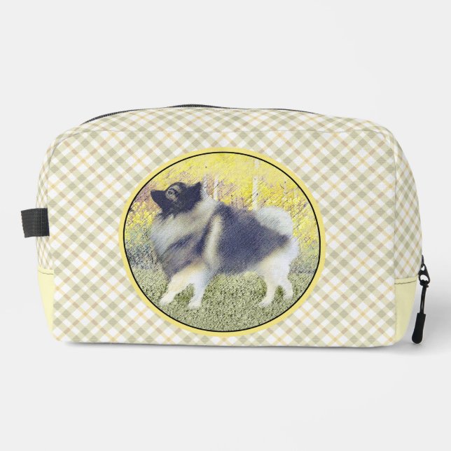 Keeshond in Aspen Painting Cute Original Dog Art Dopp Kit (Front)