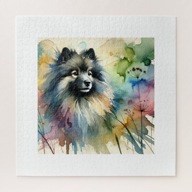 Keeshond in Watercolor 150624AREF123 - Watercolor Jigsaw Puzzle (Vertical)