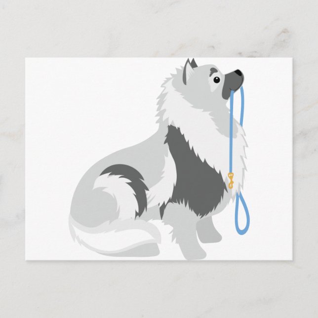 Keeshond Leash Postcard (Front)