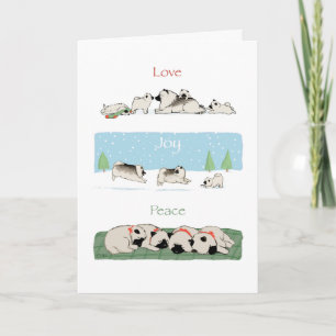 Keeshond Love Joy Peace Cute Keesies Christmas Holiday Card