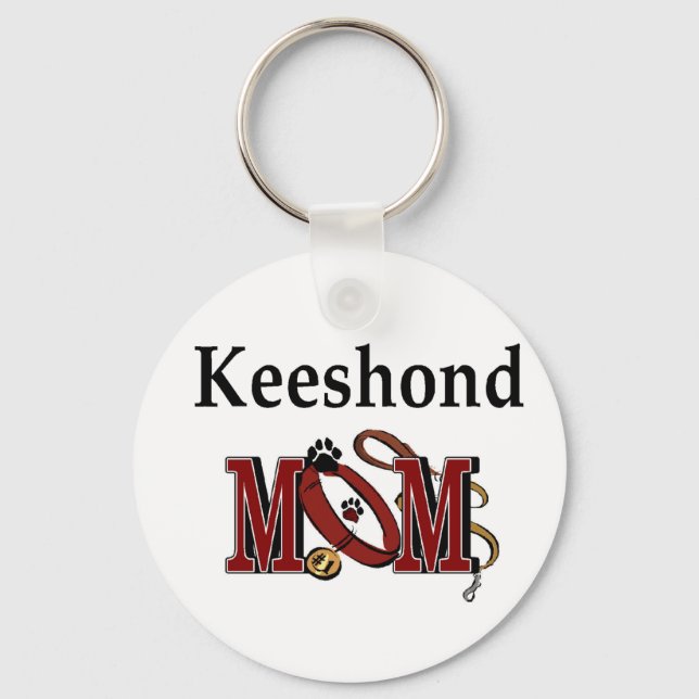 Keeshond MOM Gifts Key Ring (Front)