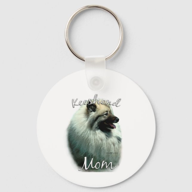 Keeshond Mum 2 Key Ring (Front)