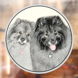 Keeshond Mum and Son Painting - Original Dog Art