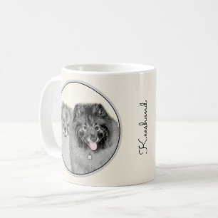 Keeshond Mum and Son Painting - Original Dog Art Coffee Mug