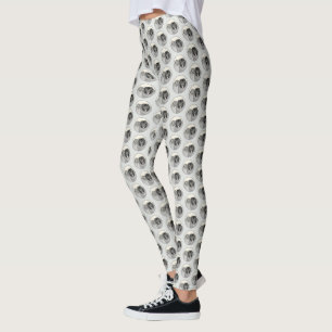 Keeshond Mum and Son Painting - Original Dog Art Leggings
