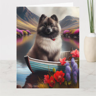 Keeshond on a Paddle: A Scenic Adventure Card