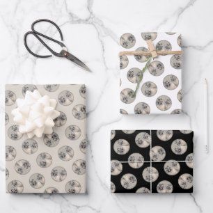 Keeshond Painting 2 Keeshonden Original Dog Art Wrapping Paper Sheet