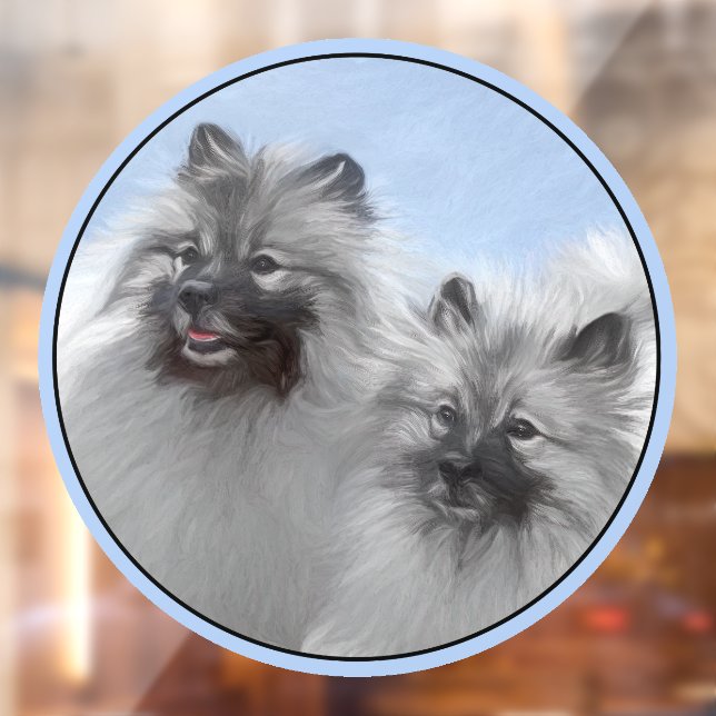 Keeshond Pair of Kees Painting Original Animal Art (Sheet 2)