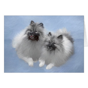 Keeshond Pair of Kees Painting Original Animal Art