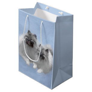 Keeshond Pair of Kees Painting Original Animal Art Medium Gift Bag