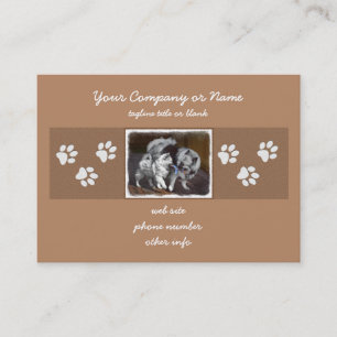 Keeshond Playtime Painting - Cute Original Dog Art Business Card