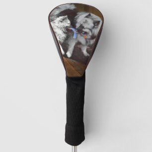 Keeshond Playtime Painting - Cute Original Dog Art Golf Head Cover