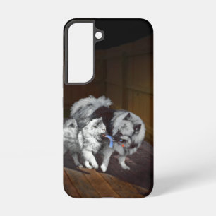 Keeshond Playtime Painting - Cute Original Dog Art Samsung Galaxy Case