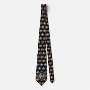 Keeshond Playtime Painting - Cute Original Dog Art Tie