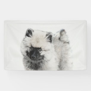 Keeshond Puppy Drawing - Cute Original Dog Art Banner
