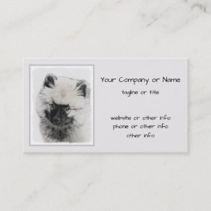 Keeshond Puppy Drawing - Cute Original Dog Art Business Card