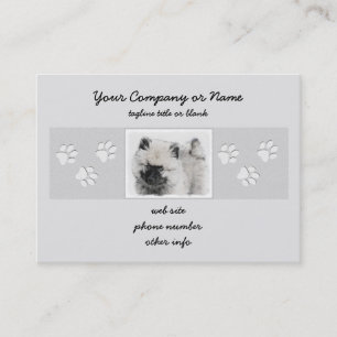 Keeshond Puppy Drawing - Cute Original Dog Art Business Card